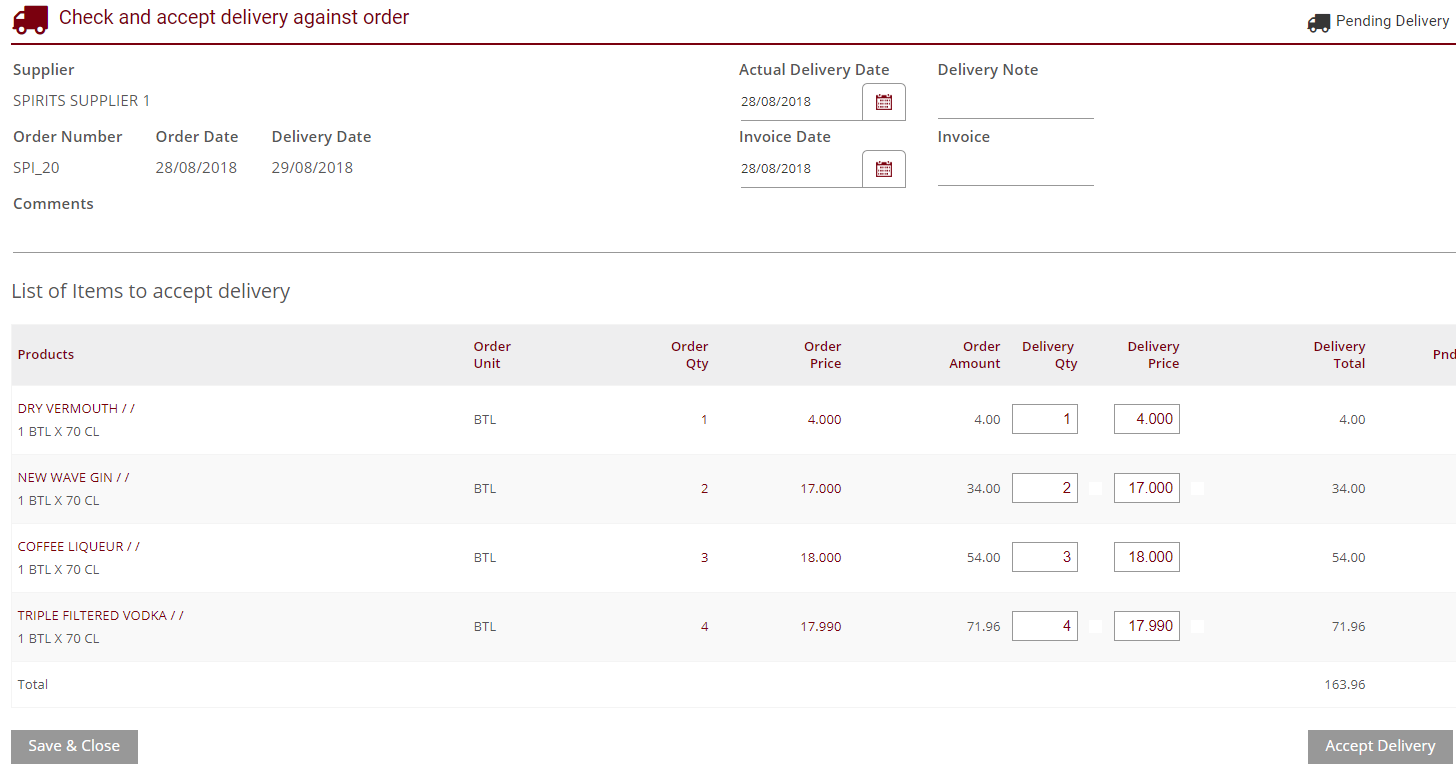 Accepting Deliveries StockTake Online